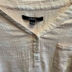 Charlie‎ B Women's Beige Button-Down Shirt